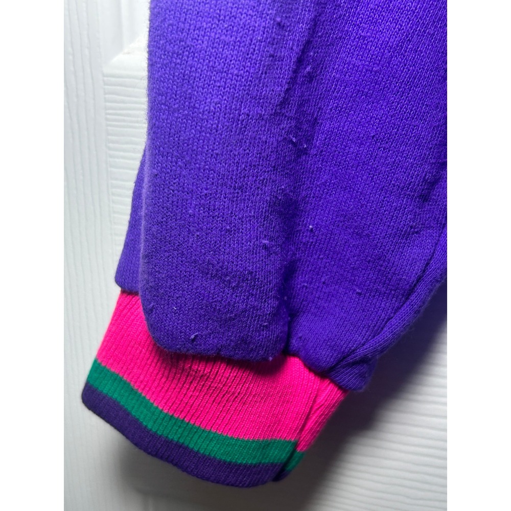 Megatrends Vintage 90s Purple Crewneck Sweatshirt with Pocket‎ Large - Picture 4 of 5